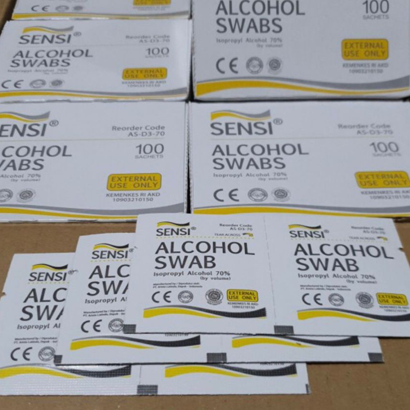 SENSI ALCOHOL SWAB / TISSUE ALCOHOL ISI 100 PCS