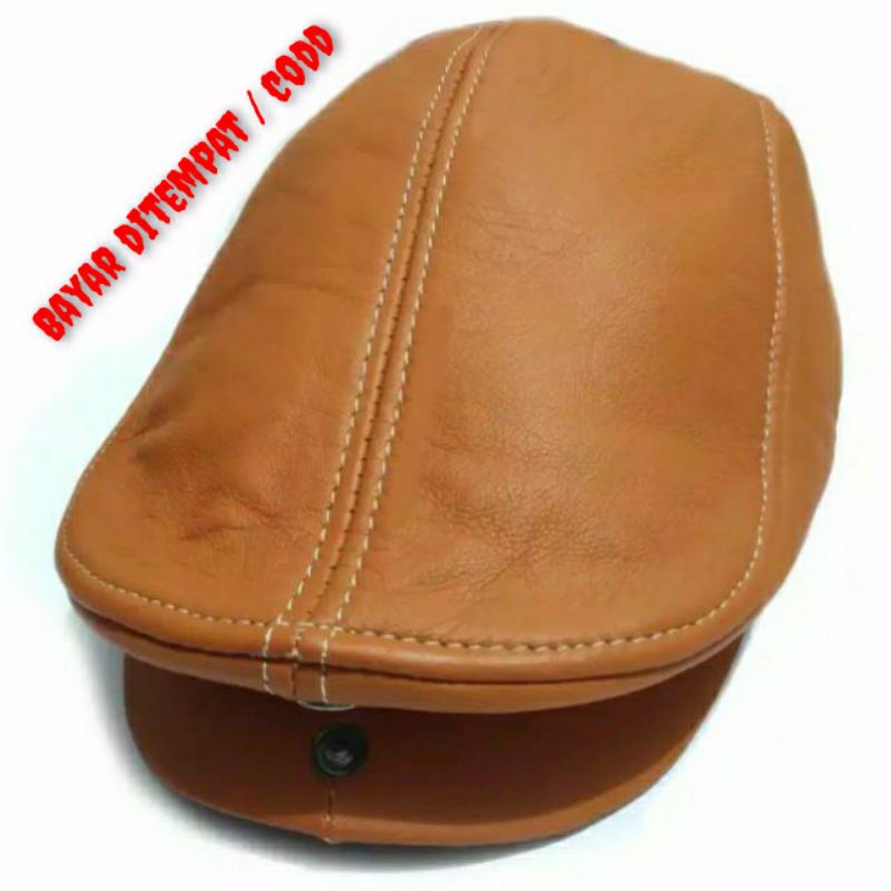 Topi kulit asli garut model pet premium