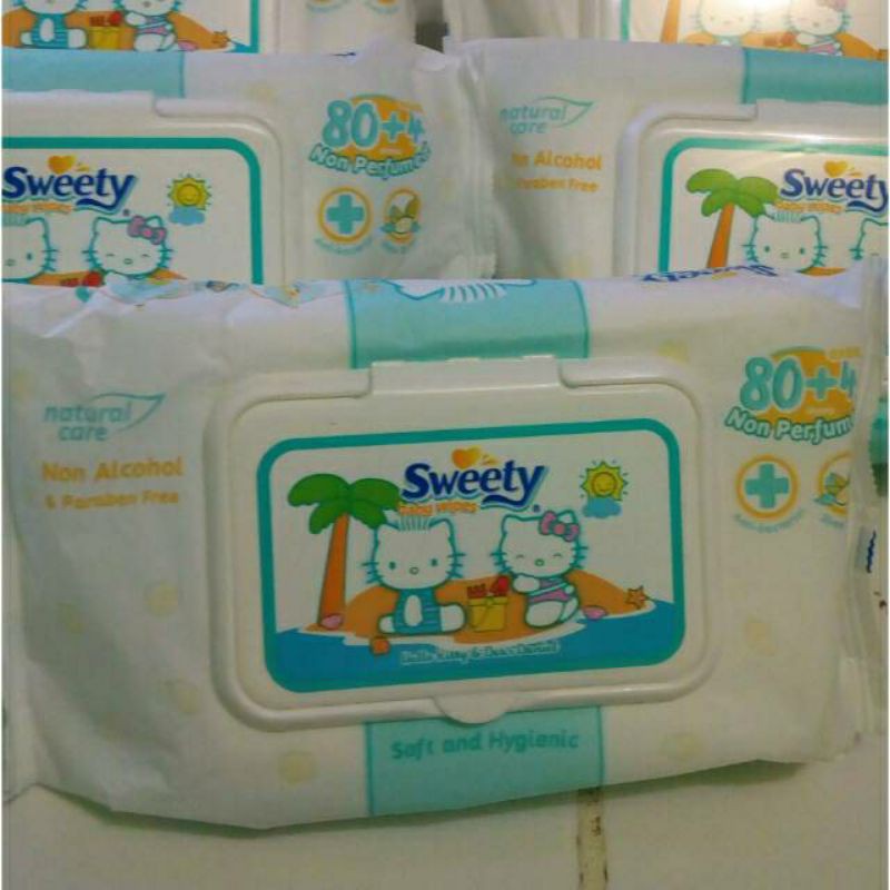 COD Sweety tisu basah Kemasan Baru 72's swety wipes 72 sheet Parfume Non Parfumed