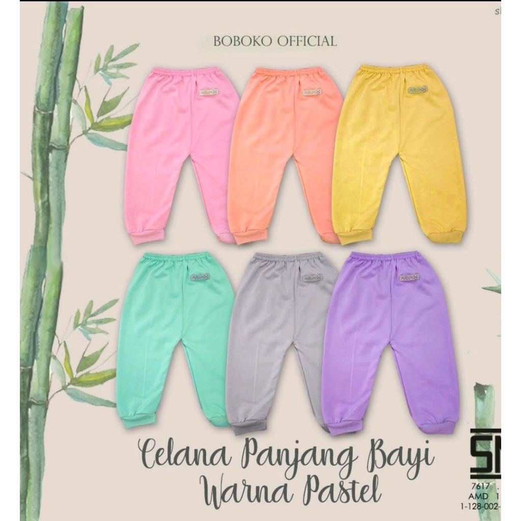 Boboko Celana Bayi Newborn Panjang Pendek Pop Warna Pastel 0-6 bln