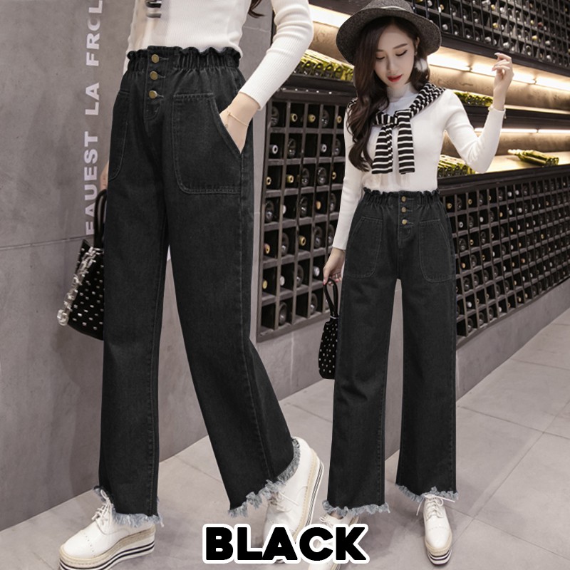 KARAKOREA 6131 Somi Denim Pants Celana Panjang Celana / Boyfriend Denim Celana Jeans/celana jeans wanita/Jeans Korea/celana wanita