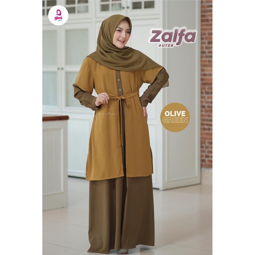 Zalfa outer olive green (only outer pendek)