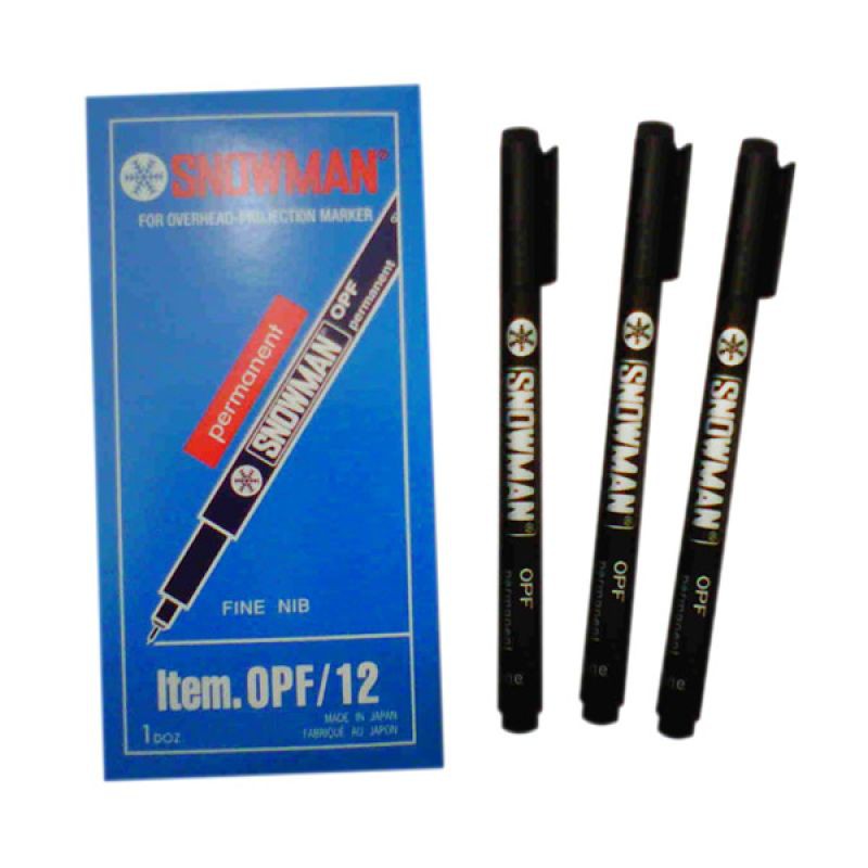 Snowman OHP OPF / Pulpen Snowman OPF OHP Fine Hitam