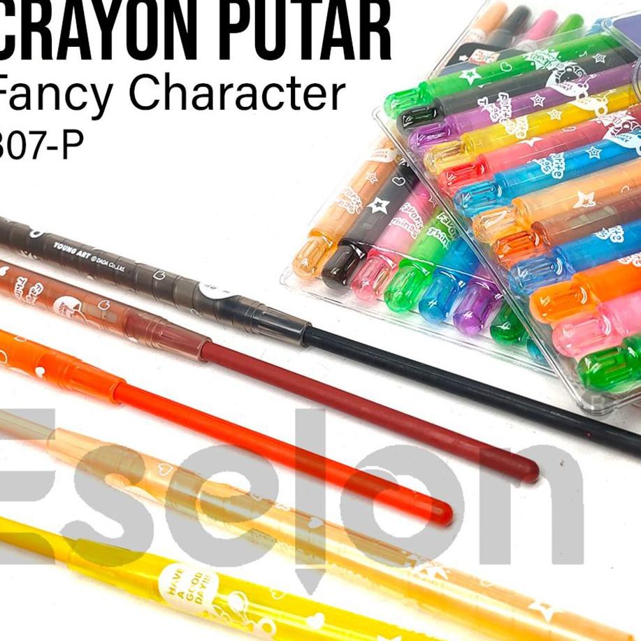 

STAR 12warna CRAYON PUTAR PANJANG NON-KARAKTER /rolling crayon P001-02
