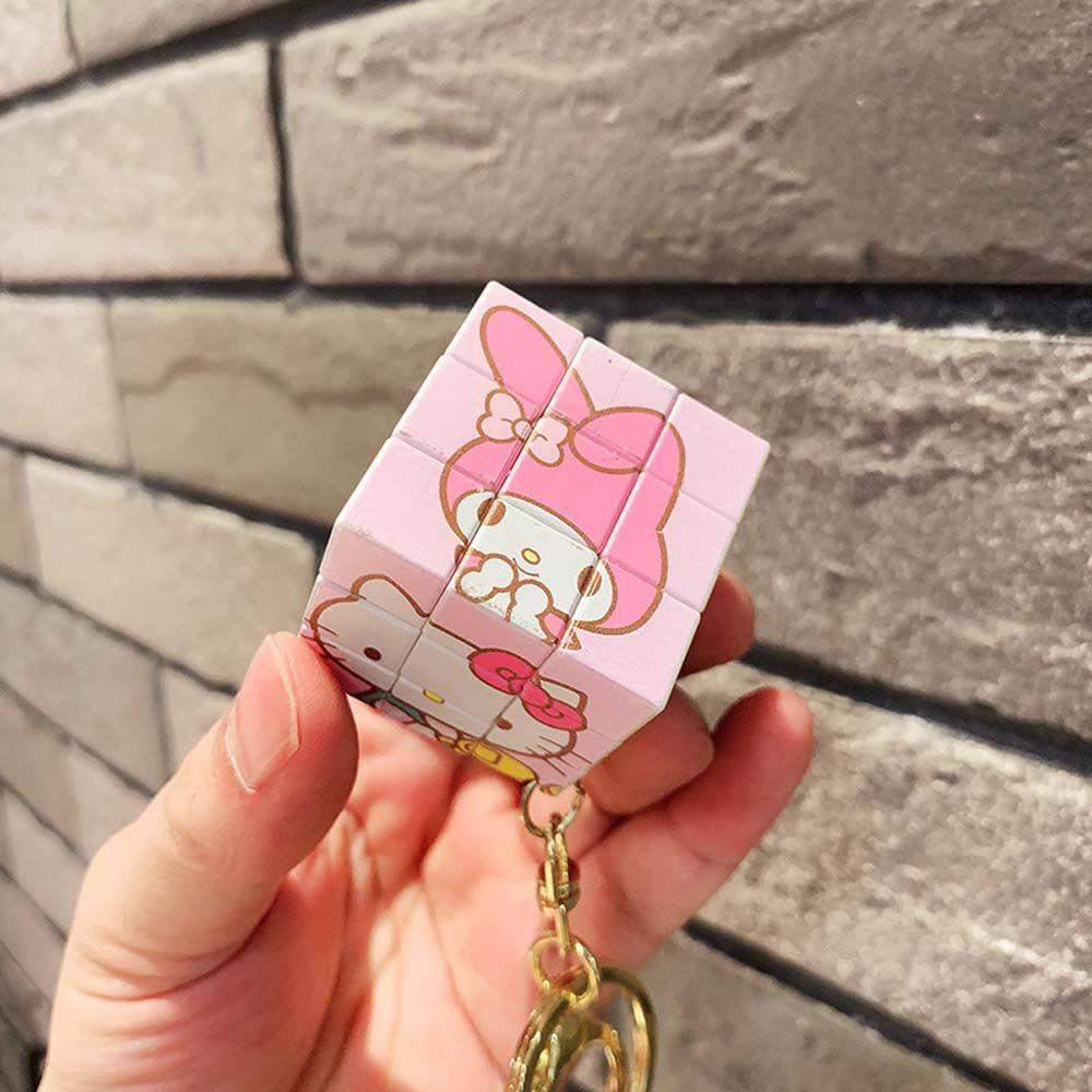 Mxbeauty Kartun Gantungan Kunci Silikon Indah Kuromi Kitty Kucing Liontin Gadis Hadiah Ransel Aksesori Anime Keychain