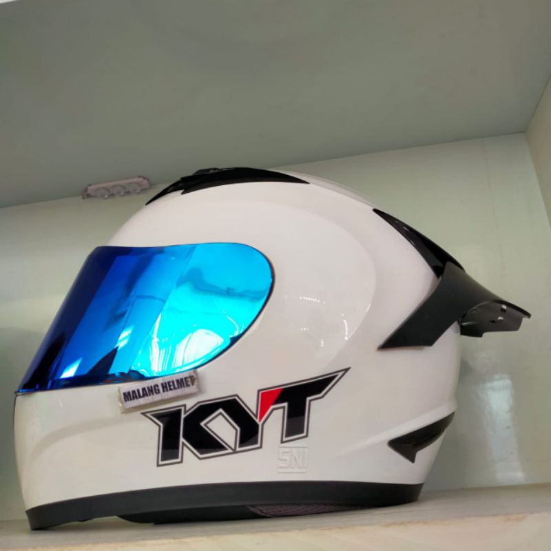 Helm KYT R10 Solid White - Paket Ganteng