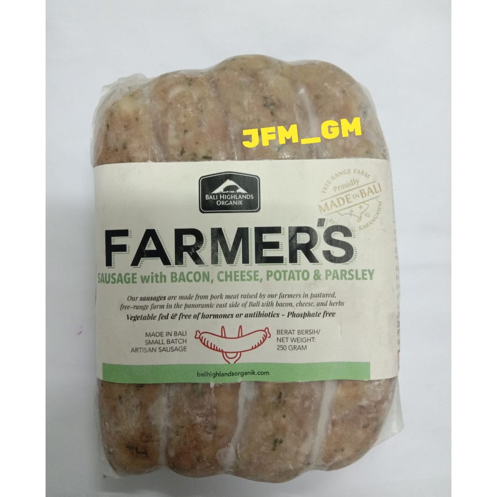 

BHO FARMER'S SAUSAGE WITH BACON, CHEESE, POTATO AND PARSLEY / SOSIS BABI MURAH DENGAN KEJU, KENTANG