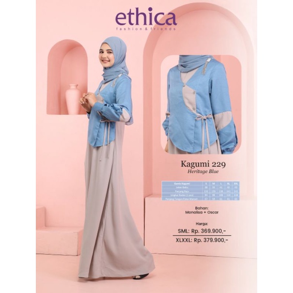 Ethica Kagumi 229 Heritage Blue Ethica Kagumi 229 Moonless Black Baju Muslim Gamis Dress Premium Terbaru Ori Lebaran