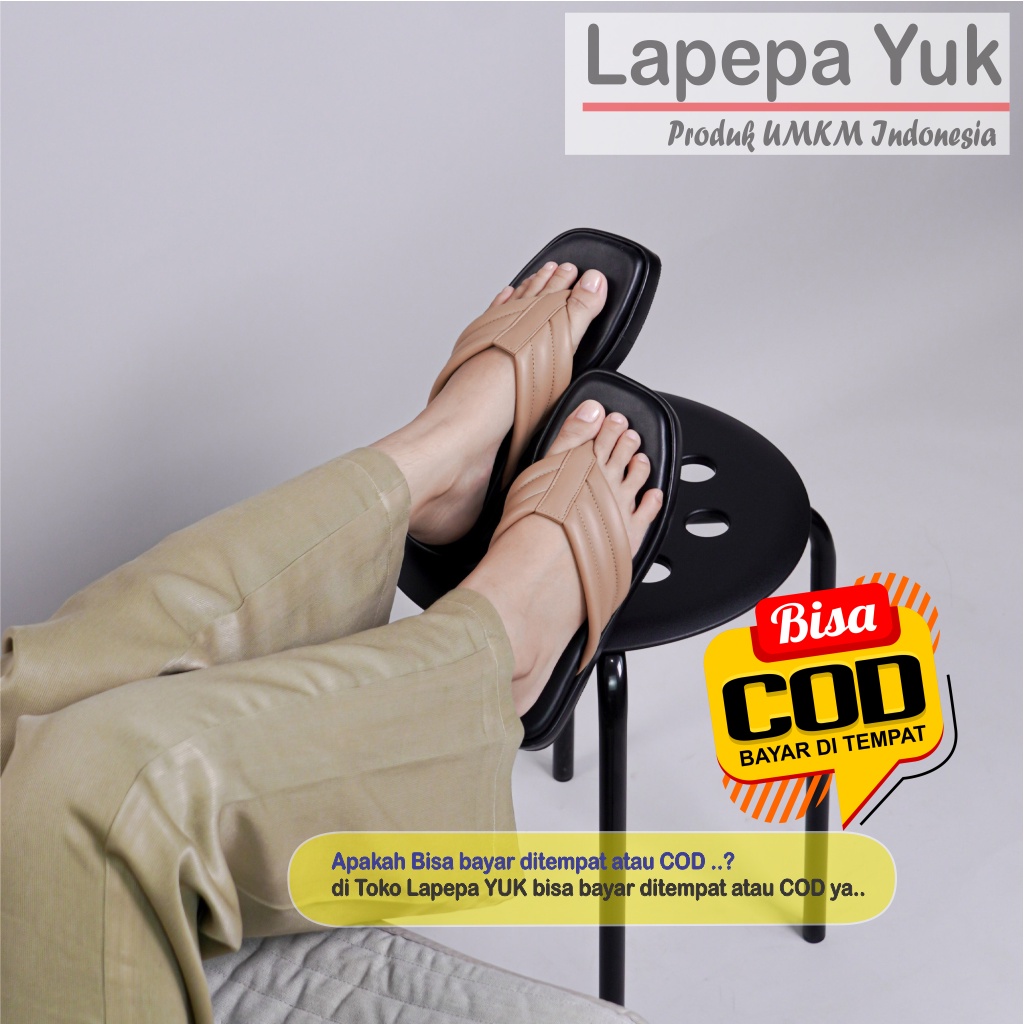 LAPEPA YUK - Sandal Wanita Jepit Wedges ERIE ALL COLOR Sendal Japit Platform Perempuan Empuk Warna Hitam Sandals Cewe Capit Tinggi 3 cm  Size 36 37 38 39 40 Untuk Rumahan Santai Premium Selop Wejes Kekinian Terbaru Shoes Ori Original Mall Official Store