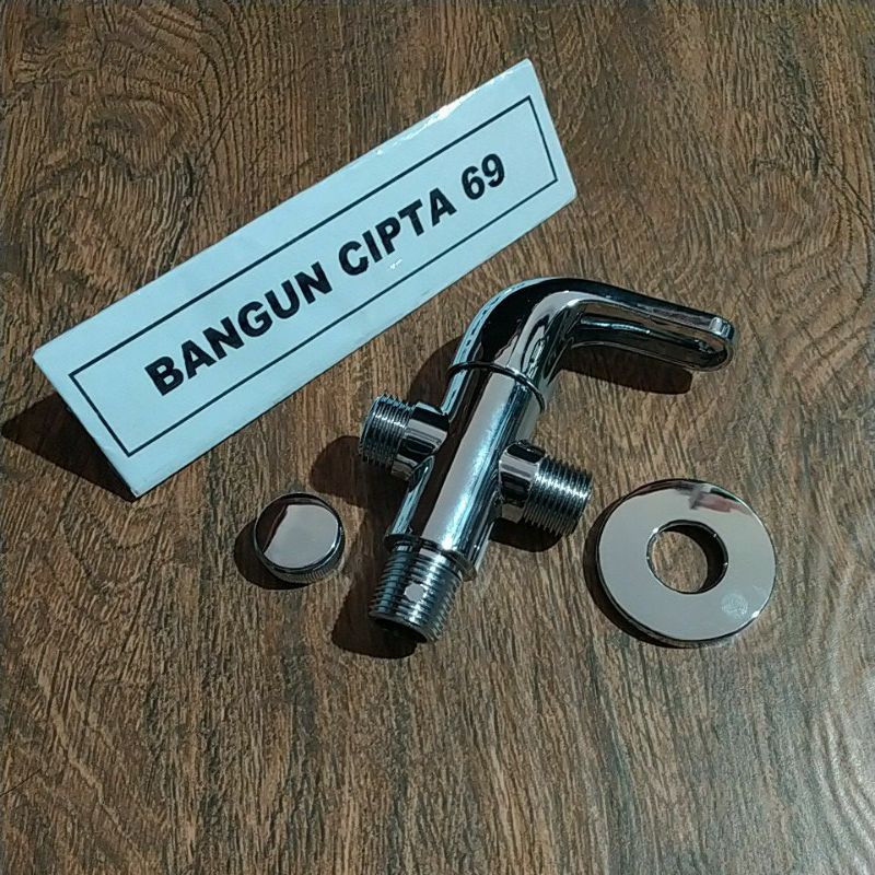 stop kran tee cabang plastik crome /kran tee cabang 1/2inch