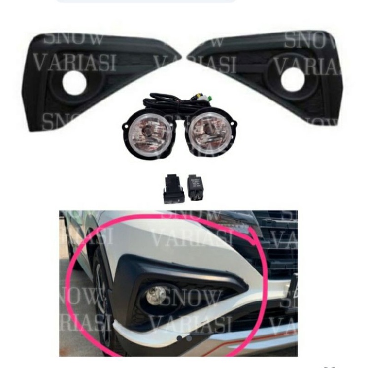 All New Rush Terios 2018-2021 Paket Cover Foglamp TRD Lampu Komplit