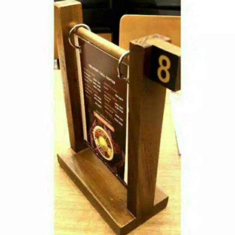 

tempat menu holder kayu