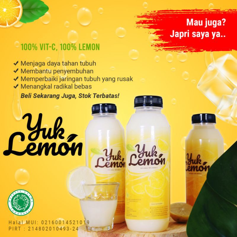 

Minuman Sari Jeruk Lemon Fresh Murni Asli Tanpa Pengawet Tinggi Vitamin C Original Untuk Diet 500ml