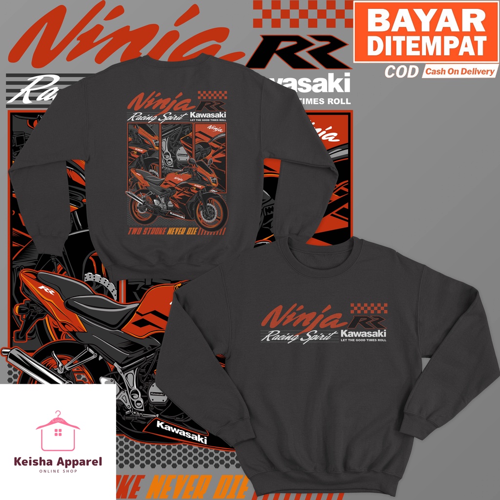 JAKET SWEATER KAWASAKI NINJA RR RED EDITION SWEATER NINJA RR PRIA WANITA
