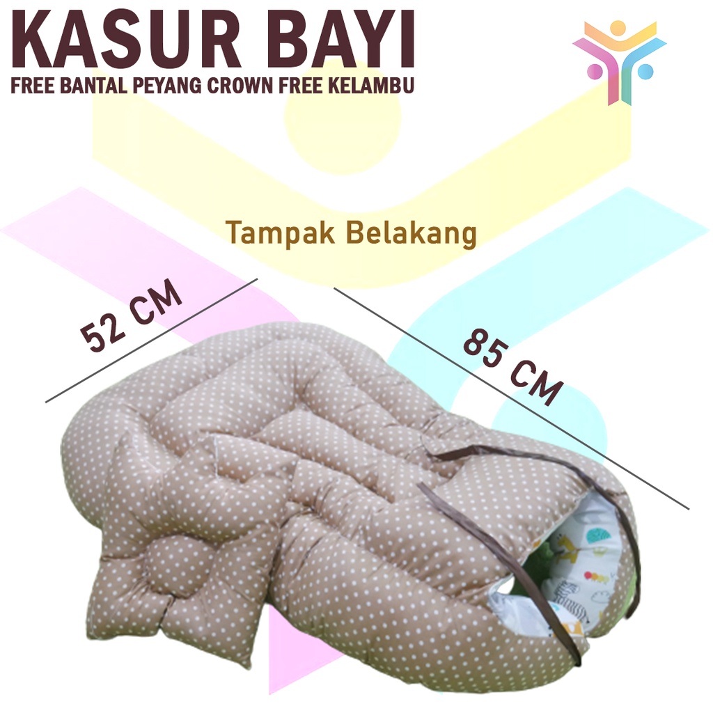 8 || KASUR BAYI FREE BANTAL PEYANG CROWN / KASUR KAPAL BABY NEST/FREE KELAMBU/BISA BOLAK BALIK