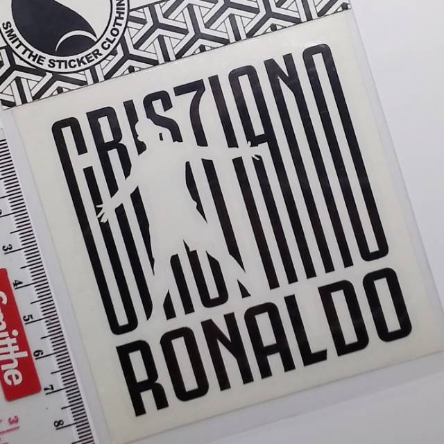 Stiker Cristiano Ronaldo Siluet Logo Cutting Sticker untuk aksesoris Mobil Motor