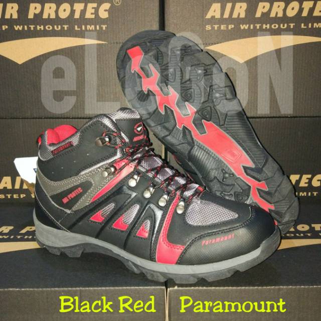 Sepatu Gunung Hiking Air Protec Paramount Black Red Sepatu Airprotec Original Asli