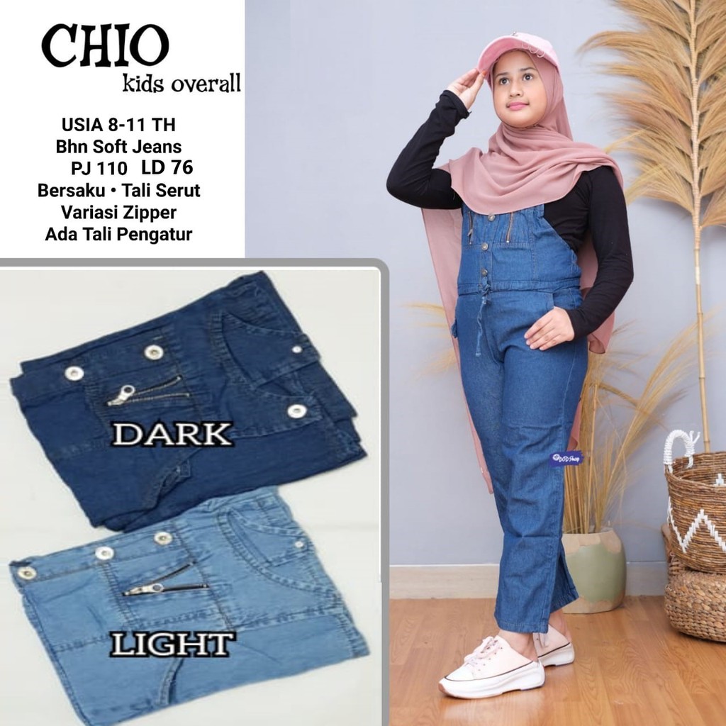 CELANA ANAK JAMSUIT CHIO KIDS OVERALL JEANS CEWEK GBM