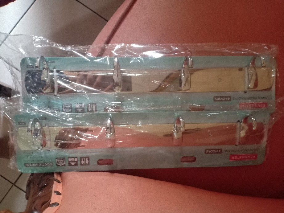Kenmaster Hanger Plat 4 Gaet Jy201 - Hooks Besi Gantungan Multifungsi