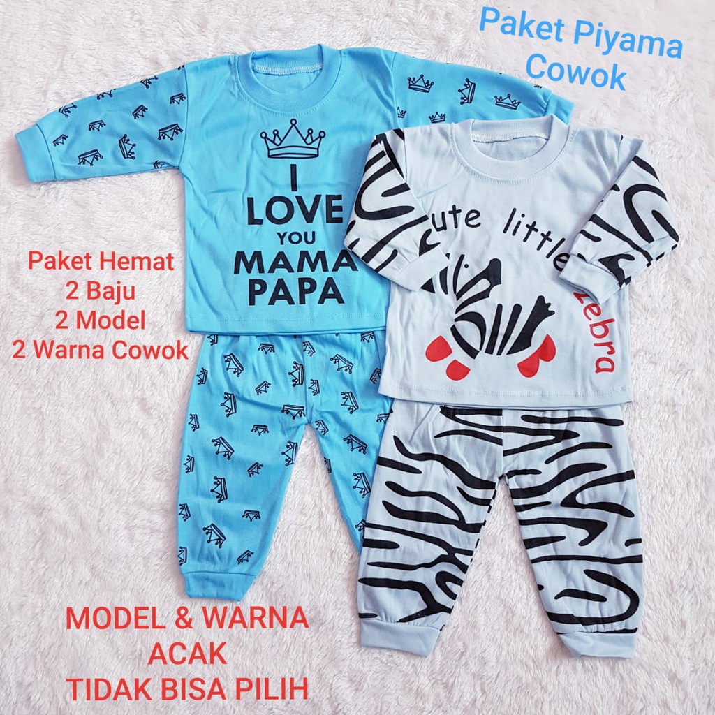 COD Paket Piyama Isi 2 Pcs Piyama Panjang Anak Laki Baby Alicia