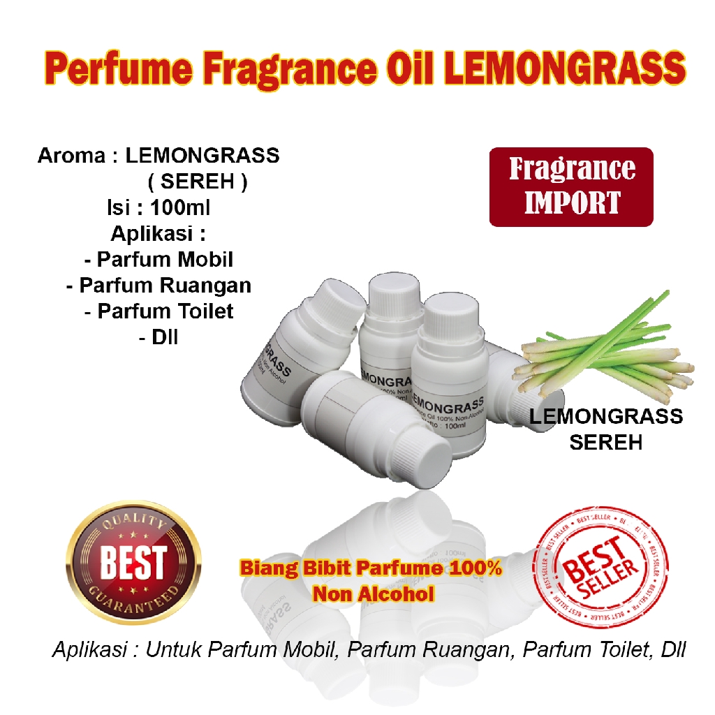 Bibit Biang Parfum Aroma Lemongrass 100ml Pewangi Pengharum Sereh 100% Biang Non Alcohol