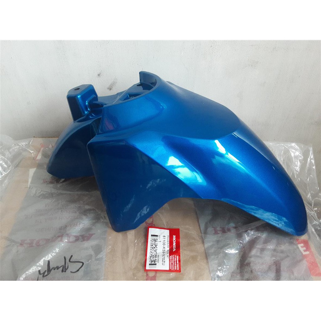 SPAKBOR SLEBOR DEPAN 61100K59A70ZU VARIO 150 125 SMART KEY BIRU GLOSSY VIVID BLUE METALLIC ORIGINAL