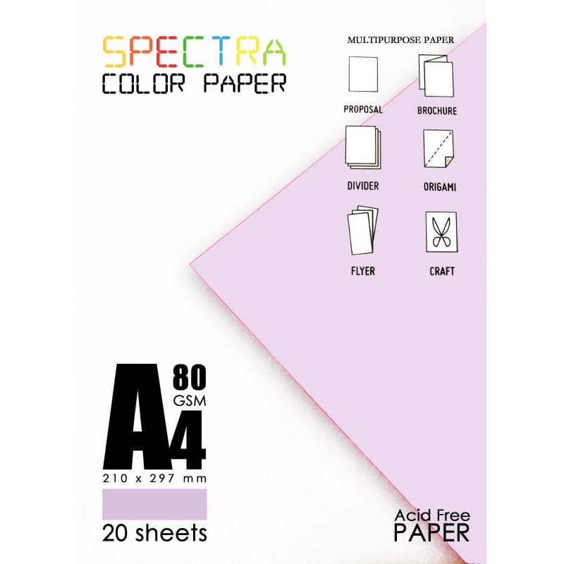 

Jual Kertas Warna Spectra A4 - Lavender Murah