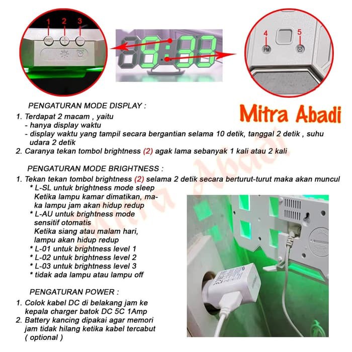 Jam Meja LED Digital / Modern LED Clock Style Tipe DS 6009 Minimalist