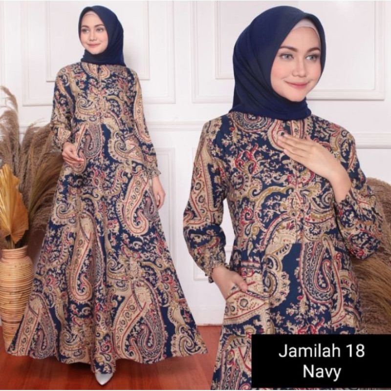 Gamis wanita maxi muslim maxy muslimah busana modern busui katun batik