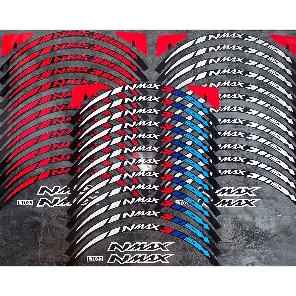 YAMAHA Nmax Reflektif Roda Sepeda Motor Stiker Nmax 155 Skuter Hub Stripe Stiker Tahan Air Dekoratif Stiker