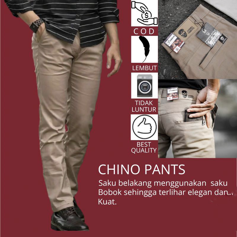 Celana Panjang Chino Pria / Celana Pria Kerjaharian Celana Formal Pria Slimfit