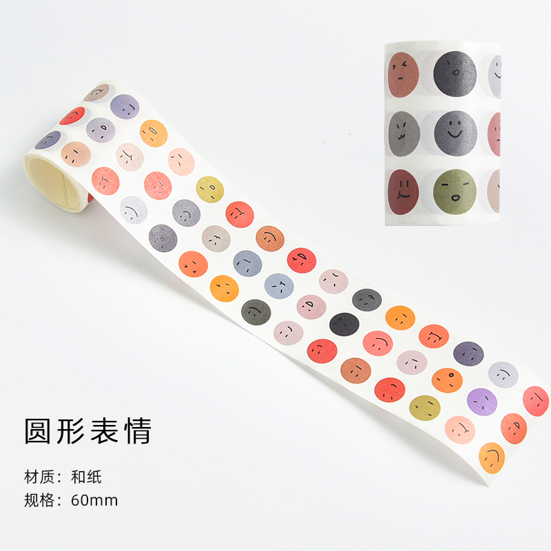 Stiker Kertasselotip Washi Gambar Wajah Beruang Tersenyum Lucu Untuk Jurnal-D