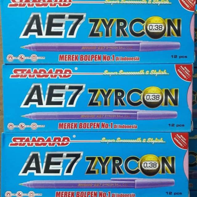 

Pulpen Standard AE7 Zyron 0.38mm Hitam/Pack