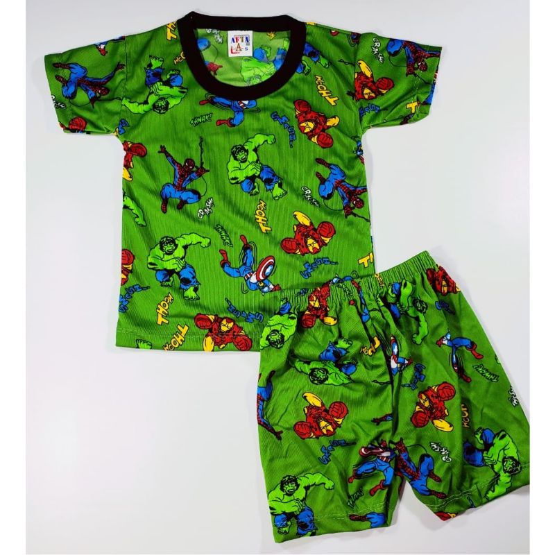 BAJU ANAK SET KAOS KARAKTER KARTUN MARVEL