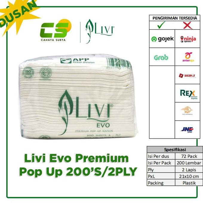 

SPECIAL!! TISSUE (Tisu) LIVI EVO PREMIUM POP UP 200S (Tissue Meja)