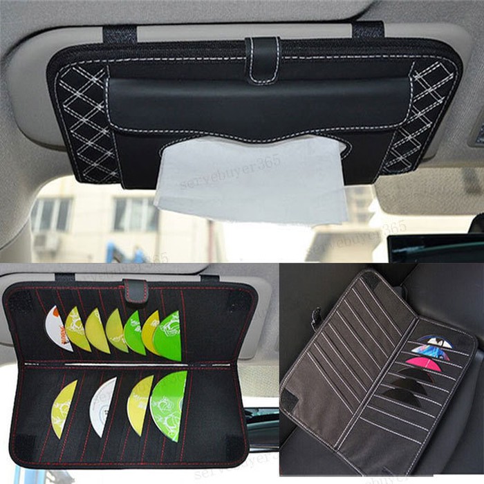 Tempat Tisu Sunvisor Mobil Car Set Exclusive Tissue Cd Model Benang