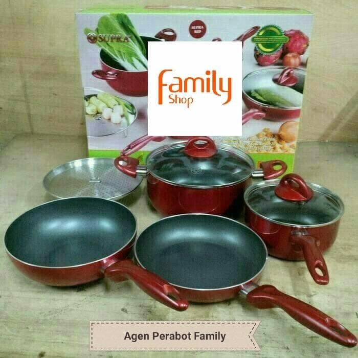 Panci Gangnam Korea 30 Cm Teflon Tebal Anti Lengket Penggorengan  JC762 Supra Teflon Cookware 7Pcs
