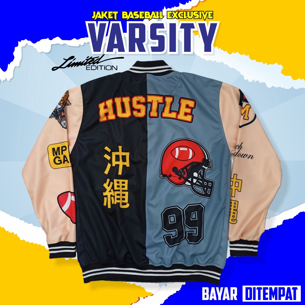 Varsity Jacket Leather Vintage Baseball Original Memphis Memphisorigins Kamikaze Pria Wanita L XL