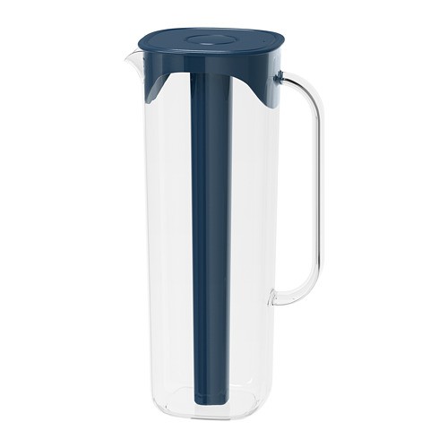 MOPPA Pitcher dengan penutup biru tua - merah cerah