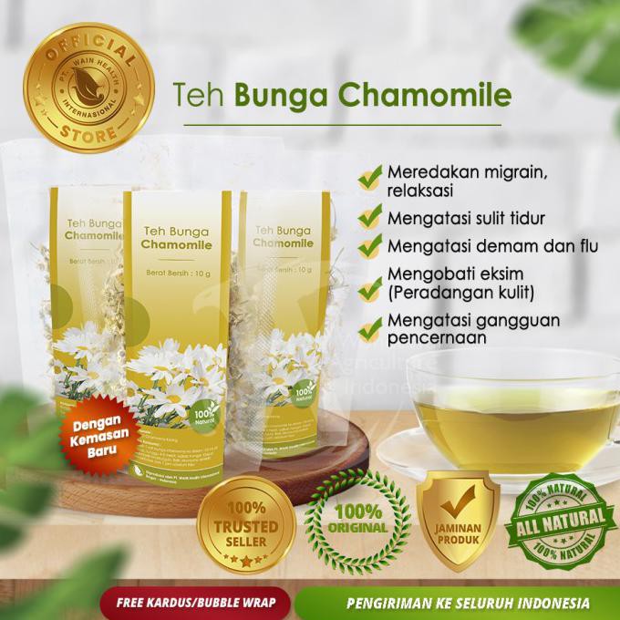 

Teh Bunga Chamomile Herbal Relaksasi Kaya Antioksidan