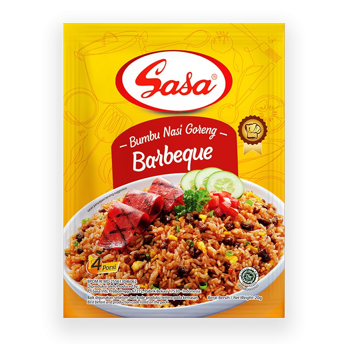 

(HOKKY) SASA Bumbu Nasi Goreng Barbeque 20gr / Bumbu Instant Sasa