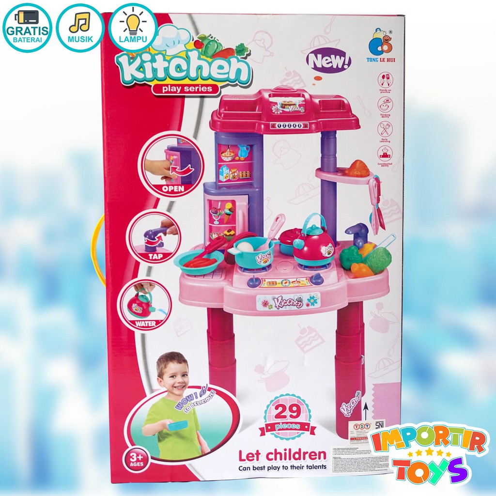 Mainan Masakan Kitchen Set Komplit Play Series dengan Lampu dan Suara