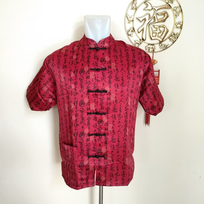 ATASAN CHEONGSAM QIPAO IMLEK PRIA MURAH (UNGU)