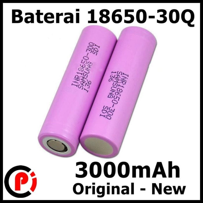 Original Samsung Battery Li Ion Flat Top 18650 30Q 3000 mAh Baterai flat top