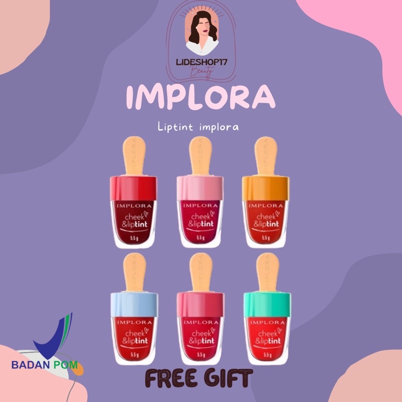 [READY] LIPTINT BY IMPLORA LIP TINT CHEEK &amp; LIPTINT LIP CREAM LIP VELVET LIPSTICK LIPCREAM IMPLORA