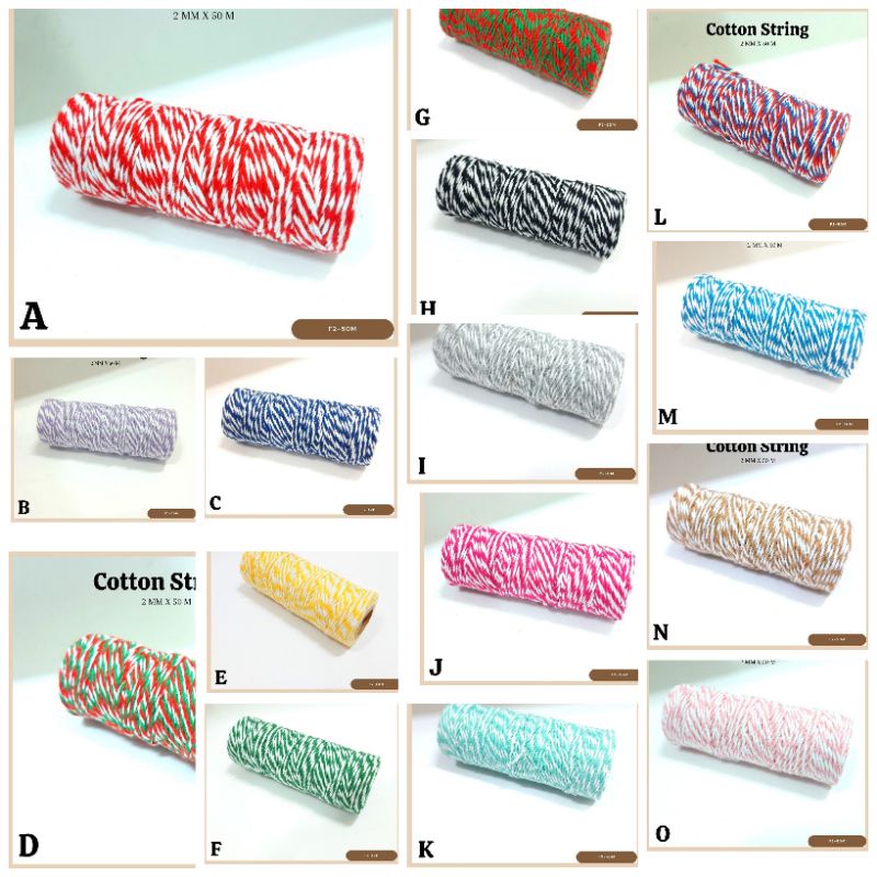 Cotton String / Benang String / Bakers Twine / Tali Hangtag F2-50M