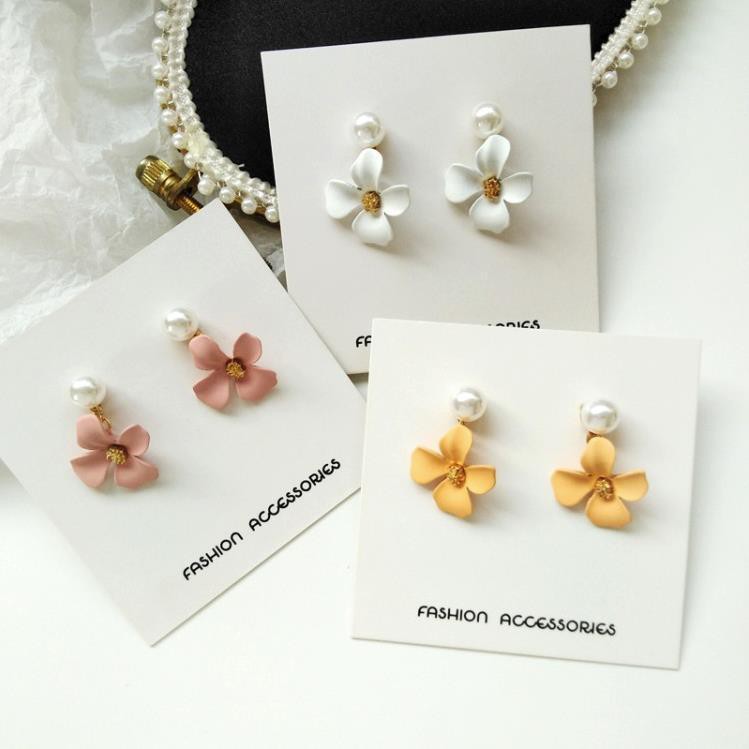 [ACKER] Anting Tindik Motif Bunga Mutiara Gaya Korea untuk Wanita