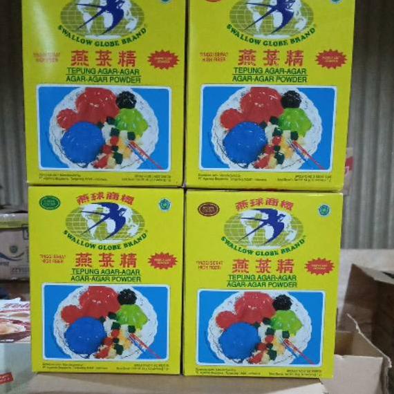 

BISA ✨COD✨ Agar-Agar Swallow Globe Brand 1 box (7gr x 12pc) gas !!