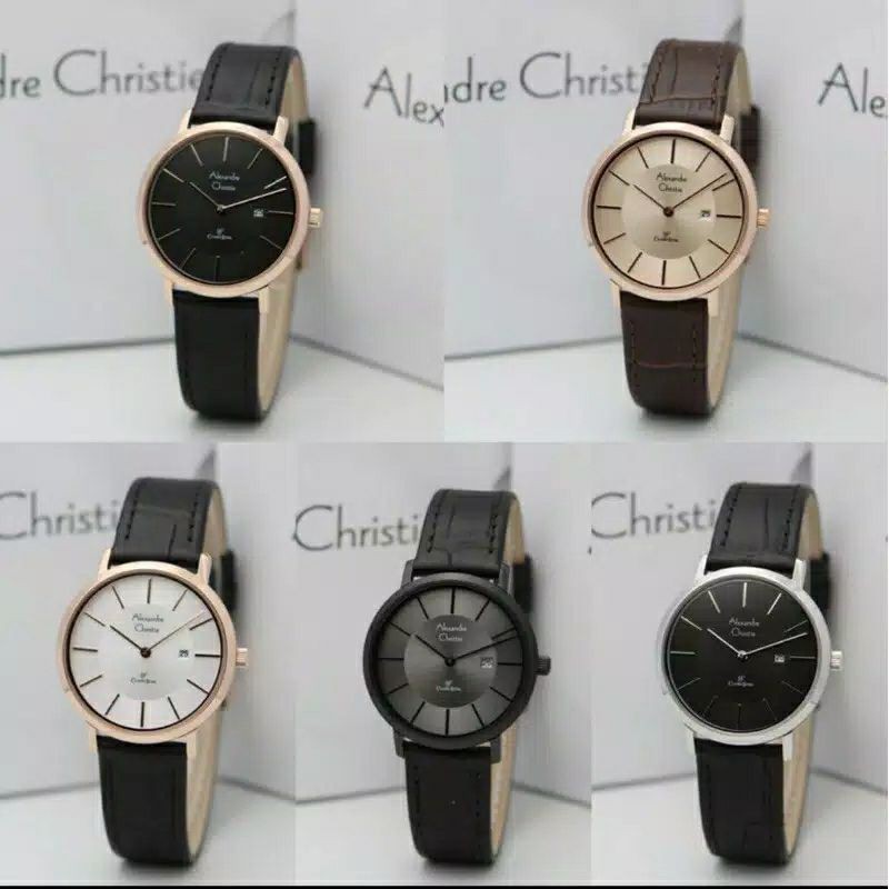 ORIGINAL RESMI JAM CEWEK KULIT ALEXANDRE CHRISTIE GARANSI 1 TAHUN ALEXANDER CRISTY CRISTIE AC8599