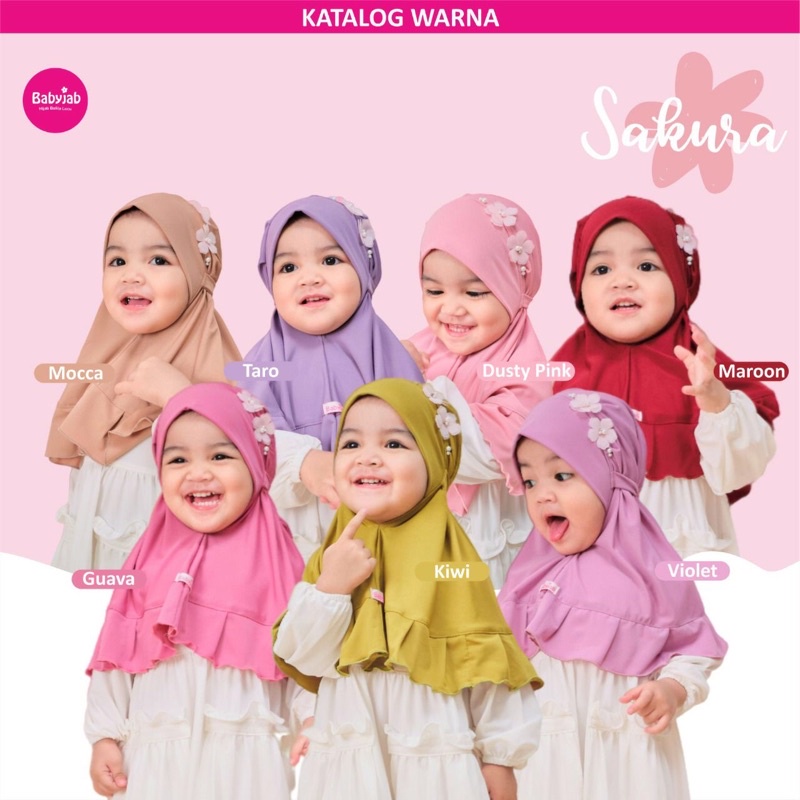 Hijab Sakura Babyjab / jilbab anak / hijab anak SD / kerudung bayi lucu